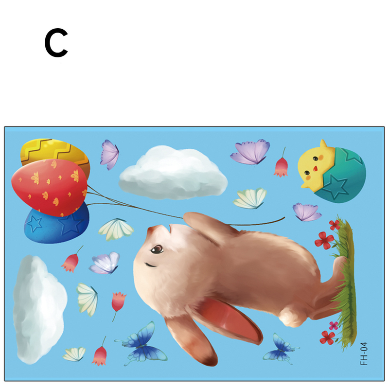 Easter Egg Rabbit Cartoon Sticker Living Room Window Sticker Wall Sticker Wholesale Customization_voghion.com