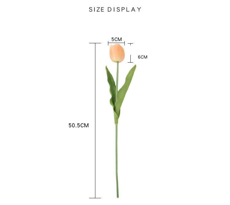 Fornitura transfrontaliera PU metà ramo tulipano fiore artificiale commercio estero AliExpress fiore artificiale matrimonio all'ingrosso MW08082_voghion.com