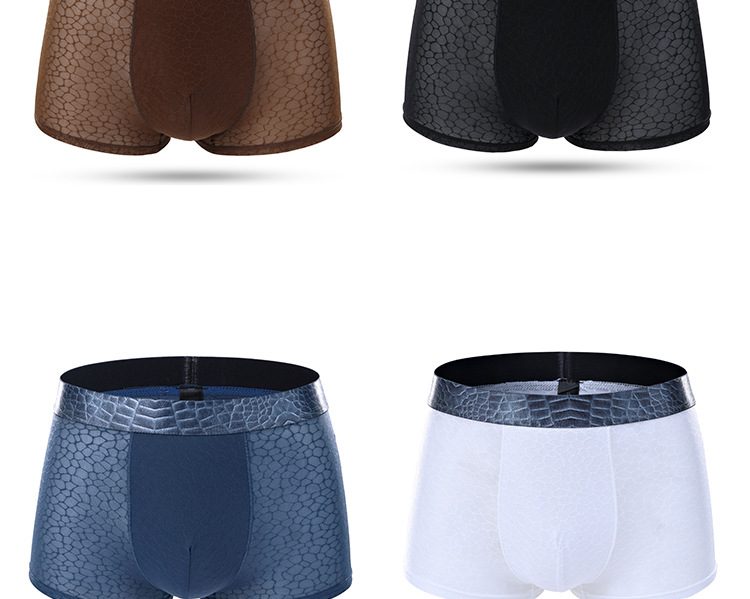 Herrenunterwäsche aus Eisseide, nahtlose, atmungsaktive Boxershorts, einfarbig_voghion.com