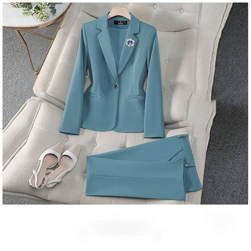 Women's Clothing Green Suit Jacket Spring And Autumn Commuting Waist Professional Wear High End Work Clothes_voghion.com