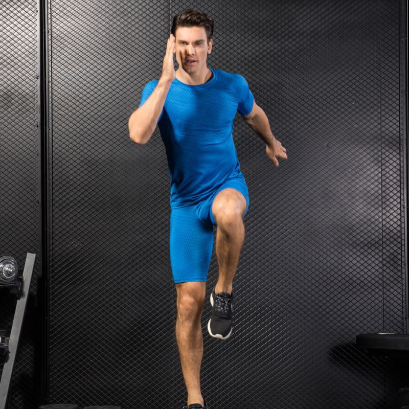 Herrkläder Storlekar Punkt Snabbtorkande Muskel Fitness Utomhussporter Tight Ormmönster Ormfjäll Kompression Kortärmad T-shirt_voghion.com
