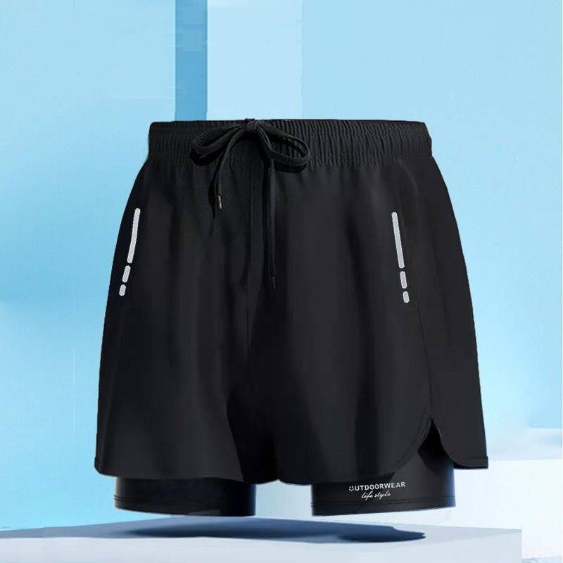 Zweifarbiges Herren-Badeanzug-Set, zweiteiliges langärmeliges, sonnenschützendes, schnell trocknendes Schwimmtrainingsset für Erwachsene in großer Größe_voghion.com