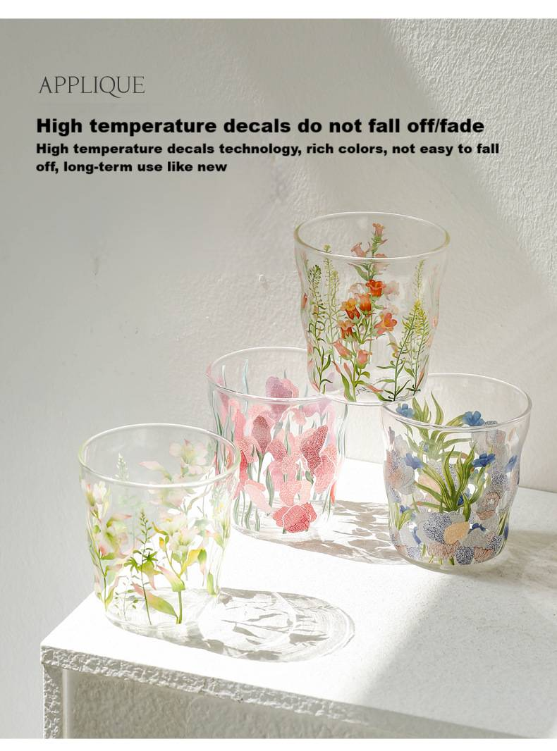 Heat-resistant And Cold-resistant High Borosilicate Printed Glacier Glass Ins Explosion-proof Summer Cold Drink Water Cup Coffee Cup_voghion.com