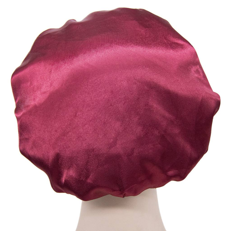 Nuova cuffia da notte in seta, cuffia da doccia elastica in raso con tesa stretta, cuffia rotonda, cuffia per la cura dei capelli a casa_voghion.com