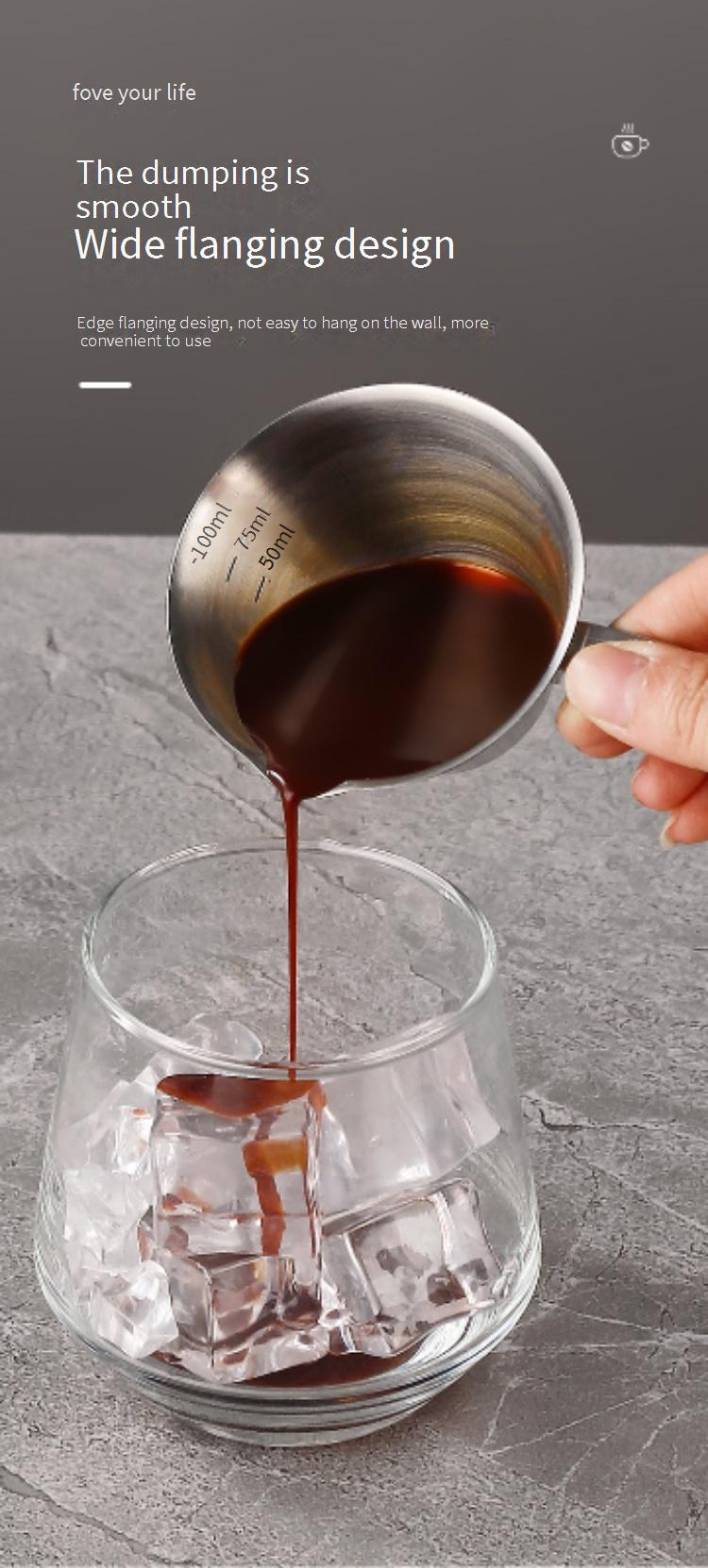 Tasse doseuse à expresso en acier inoxydable 304 - 100 ml/3 oz - Tasse doseuse professionnelle pour barista (outil de mesure de précision pour barista)_voghion.com