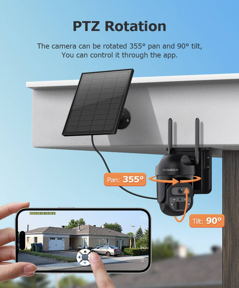 4G Solar Surveillance Camera House Camera Full Color Night Vision HD Low Power PTZ Guarantee Housing Property Against Thieves Family Live View_voghion.com