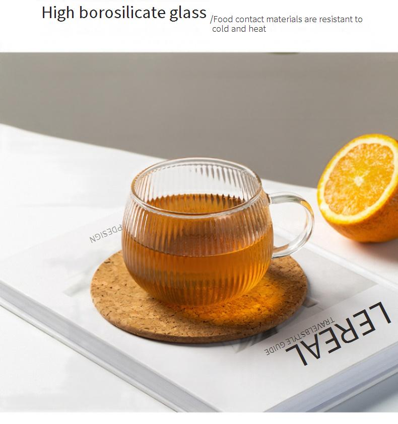 Tazza da caffè in vetro moderna resistente al calore con manico - Design a forma di zucca di ispirazione giapponese, ideale per casa, ufficio e regali_voghion.com