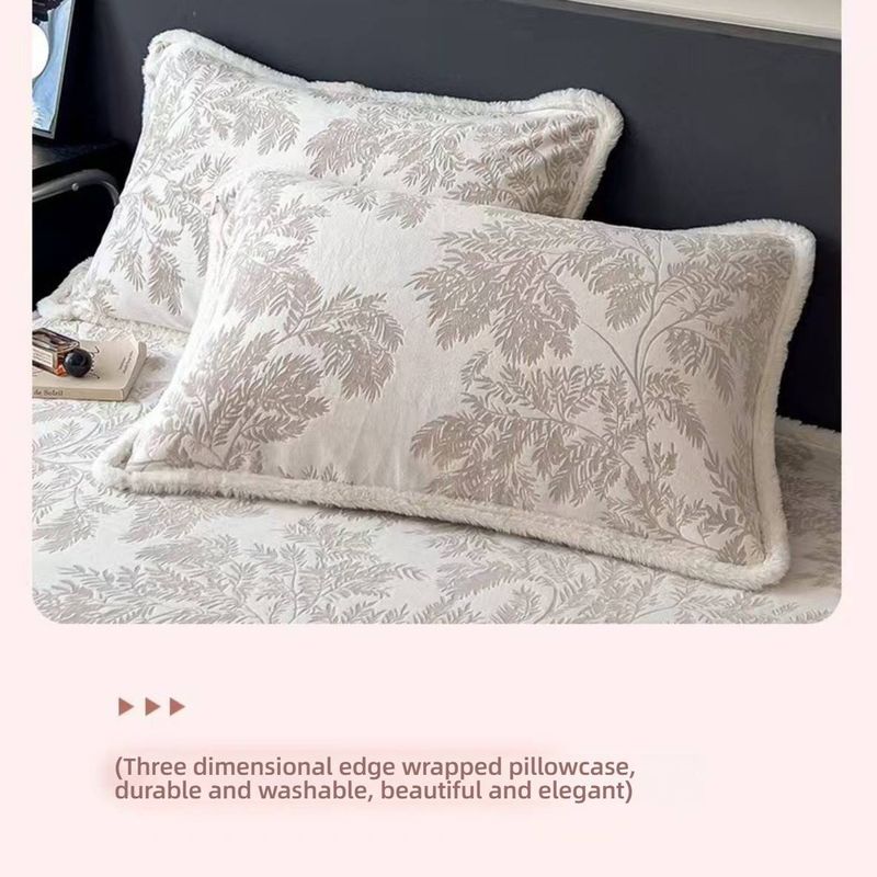 Premium Milk Fleece Fitted Sheet With 3D Carved Patterns – 360° Full Wrap, Anti-Static & Hypoallergenic For Ultimate Comfort_voghion.com