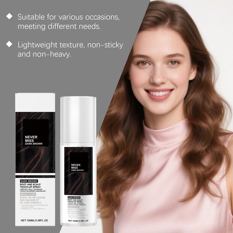 Dunkelbraunes, leicht zu reinigendes, tragbares Einweg-Haarfarbenspray zum täglichen Auffrischen_voghion.com