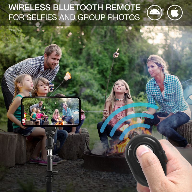 78in Phone Tripod Stand, Extendable and Lightweight Frosted Tripod Stand Cell Phone Mount Holder Wireless Remote for iPhone & Android Phone Photograph_voghion.com