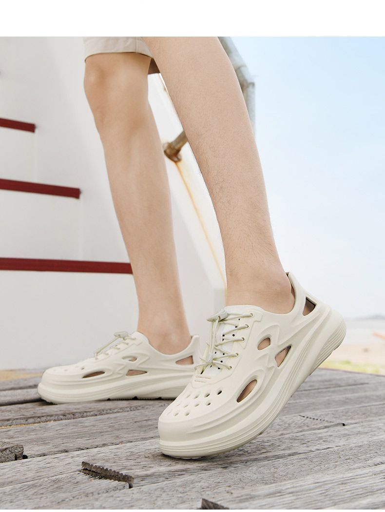 Herrenschuhe Vier Jahreszeiten rutschfeste lässige atmungsaktive Clogs Bequeme Hausschuhe mit geschlossener Zehenpartie zum Hineinschlüpfen_voghion.com