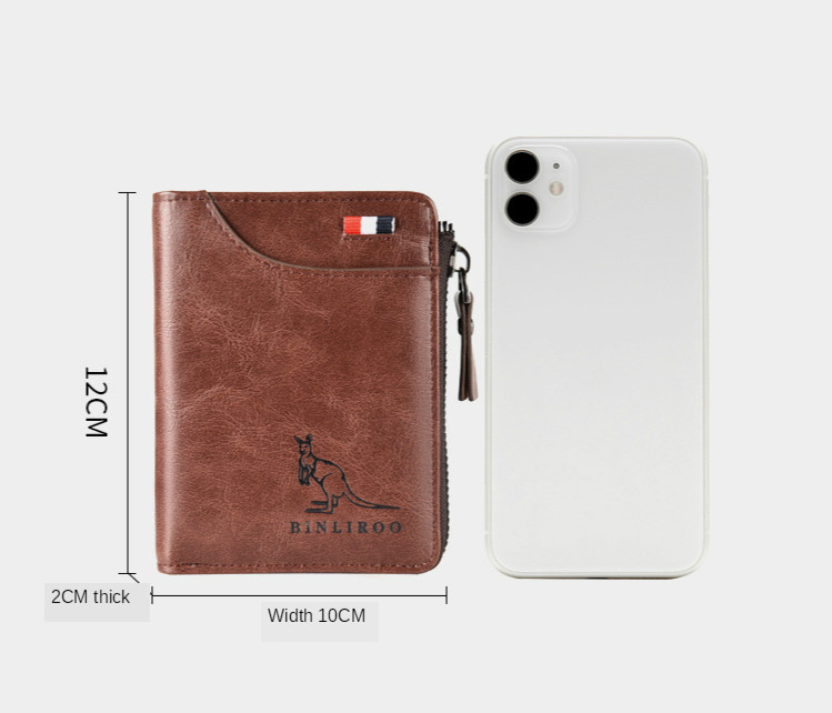 2021 moda masculina bolsa de moedas carteira rfid bloqueio homem carteira de couro com zíper titular do cartão de visita id saco de dinheiro carteira masculina_voghion.com