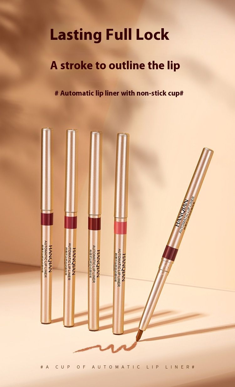Automatic Rotation Lipliner Lipstick Pen Waterproof Durable Matte Female Hook Line Lipstick Makeup_voghion.com