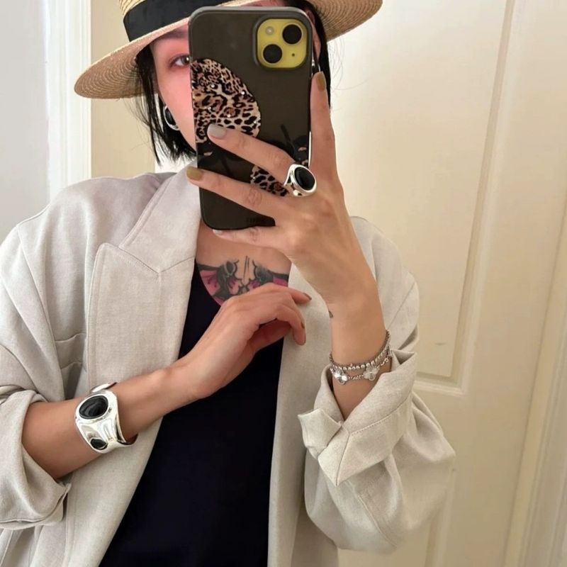 Herr Mas samma obsidianöppna breda ansikte för kvinnors nya kinesiska stil, lätt lyx, nischad exklusiv känsla, atmosfärisk_voghion.com