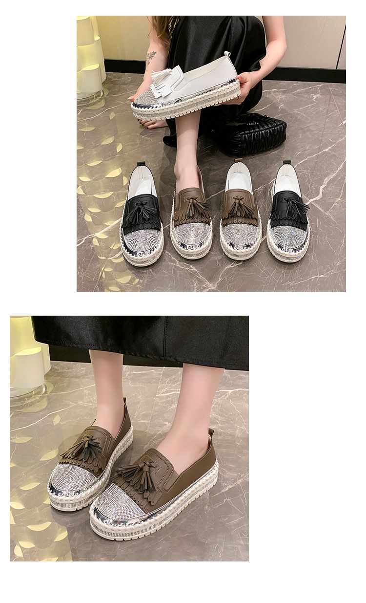 Scarpe casual slip-on da donna con strass e nappe - Sneakers comode con suola spessa per piedi larghi (taglie 35-43)_voghion.com