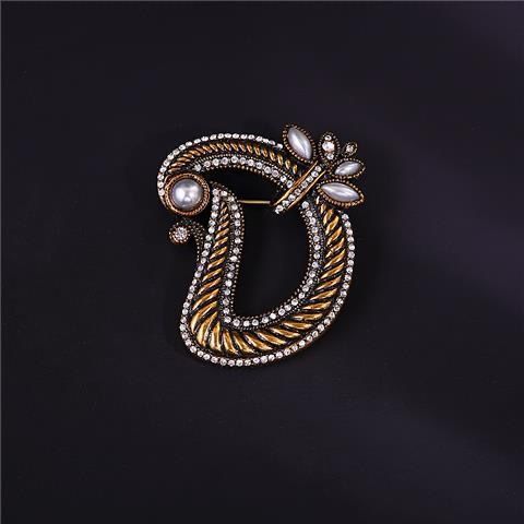 Professionelle Amasht Buchstabe G Brosche High-End Damen Exquisite Retro Einfache Pin Pullover Anzug Xiaoxiang Schmuck_voghion.com