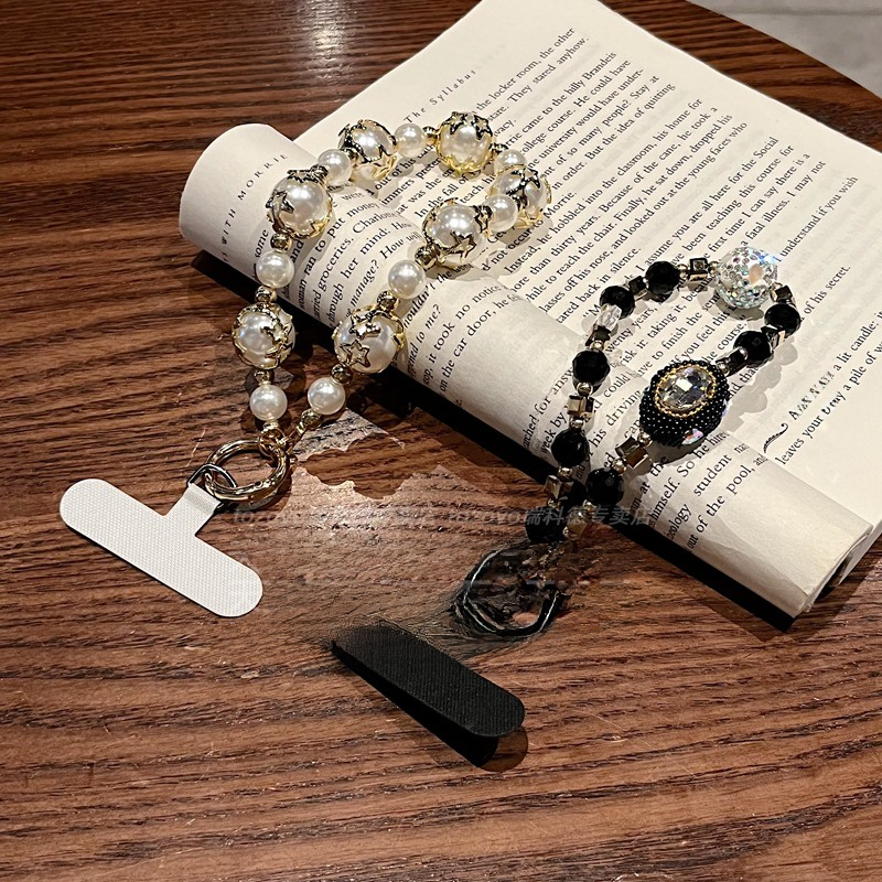 Light luxury mobile phone chain pendant, sparkling diamond, thousand diamond high-end bead wrist bracelet, rope hanging_voghion.com