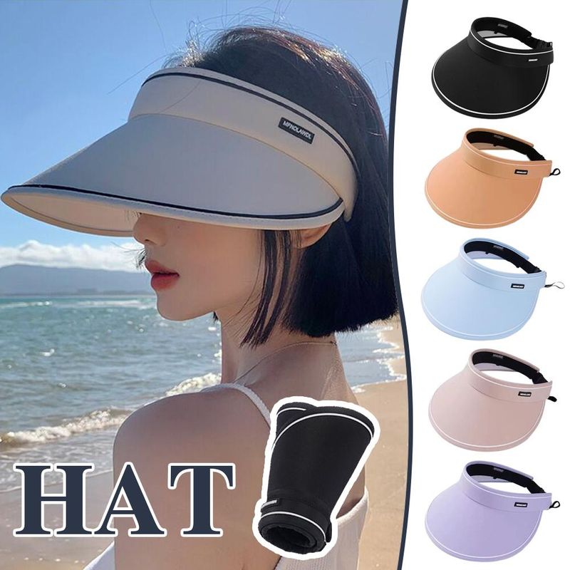 Mode Neue Sommer Leere Hut frauen Casual Einstellbare Visier Outdoor Reise Mädchen Kappe Junge Strand Sonne Meer Caps F4W2_voghion.com