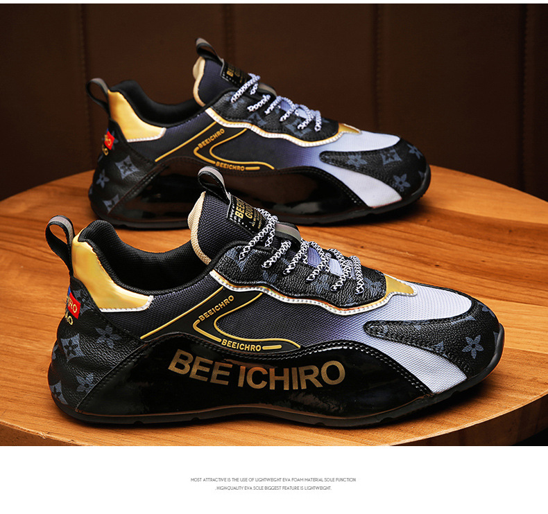 Best-selling Live Broadcast Men's Shoes Color-blocking Bag-soled Shoes inner heightened mesh surface casual shoes autumn and winter youth shoes_voghion.com