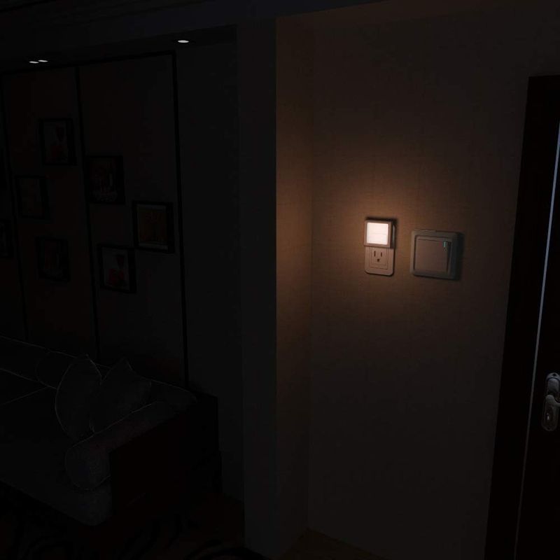 CE-zertifiziertes Nachtlicht, Plug-In-Dämmerungssensorlicht, 15 lm, einstellbares Warmweiß, für EU-Kinderzimmer/Flur_voghion.com