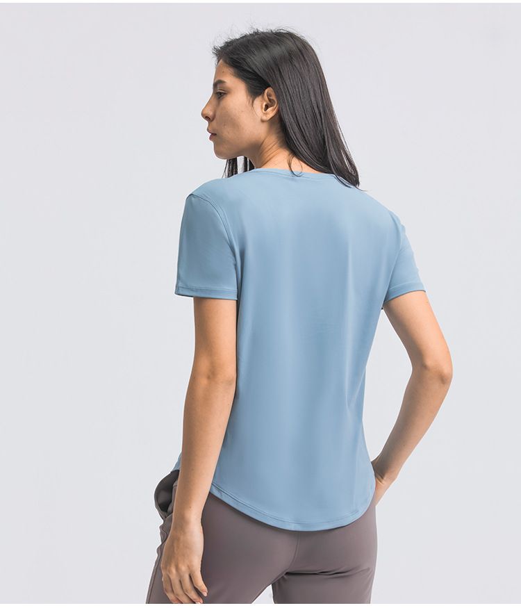 Tricou nou pentru alergare de vară pentru femei, top simplu și largi pentru yoga cu mâneci scurte, îmbrăcăminte sport ușoară și respirabilă pentru alergare și fitness_voghion.com