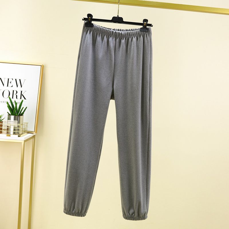 De Rong Striped Jogger For Women, Autumn And Winter High Waist Casual P, Double-Sided Brushed Warm Loose Home Long_voghion.com