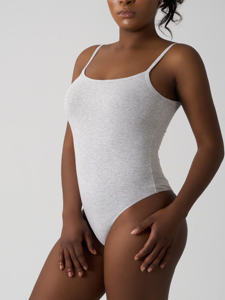 SKIMS Same Style COTTON CAMI BODYSUIT Cotton Spandex Tank Top Strap Backless Sexy Breathable One-Piece_voghion.com