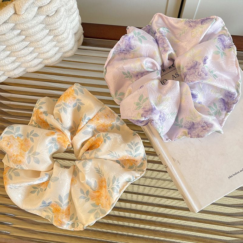 Ricci per capelli da donna con stampe estive, elastici per coda di cavallo con piccoli fiori di alta qualità, nuovi accessori elastici per capelli freschi_voghion.com