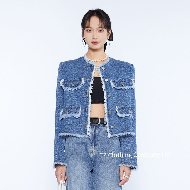 Yanglian Tassel Small Fragrance Style Denim Jacket For Women 2023 Autumn Loose Fashionable_voghion.com