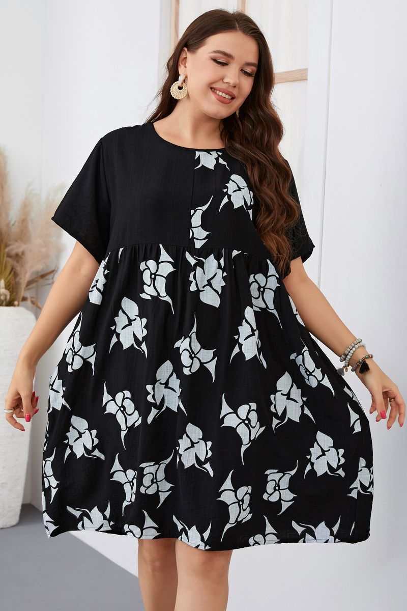 Women's temperament commuting loose plus-size dress women's clothing_voghion.com
