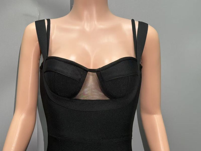 Elegant Mesh Panel Tailored Evening Gown – Sexy High-Slit Mermaid Dress With Sheer Inserts For Parties & Galas_voghion.com