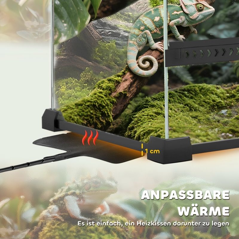Glas-Terrarium für Reptilien, wasserdichter Boden, Knopfschloss_voghion.com