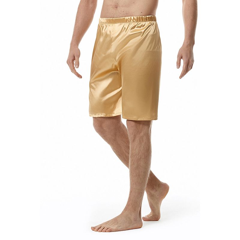 Premium Products Fengxia New Solid Color Sleeper For Men, European Silk Shorts, Large Size Beach Pants_voghion.com