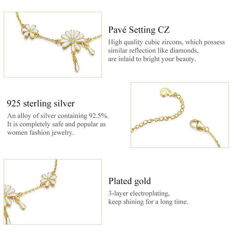 Bracciale Daisy Bloom, bracciale in argento sterling 925 per donna_voghion.com