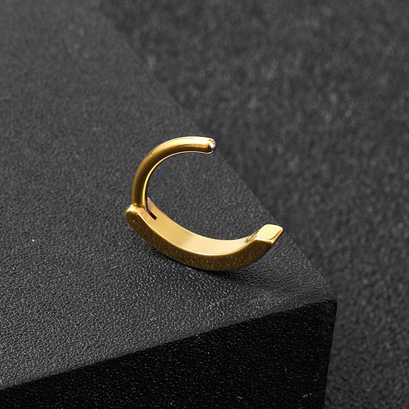 Bauchnabelpiercing aus Edelstahl mit Clicker für Frauen, umgekehrt gebogen, Nabel-Barbell, Körperschmuck_voghion.com