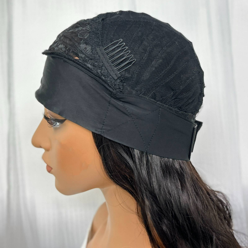 Cappuccio per capelli umani in seta di ghiaccio Colore dei capelli umani al 100% abbinato ai capelli ricci del corpo Cappuccio per capelli umani di alta qualità adatto per l'uso quotidiano_voghion.com