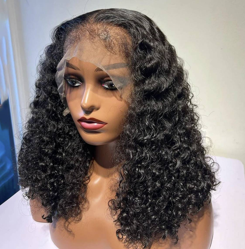 Peluca de Bob corto, pelucas de cabello humano rizado Jerry, peluca Frontal de onda profunda, peluca de encaje de pelo Remy Bob, pelucas de malla con división en T transparente HD_voghion.com