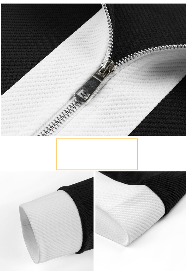 Ropa de hombre Traje de hombre primavera nueva tendencia juvenil ocio color a juego cuello alto traje de dos piezas ropa deportiva para hombre spot_voghion.com