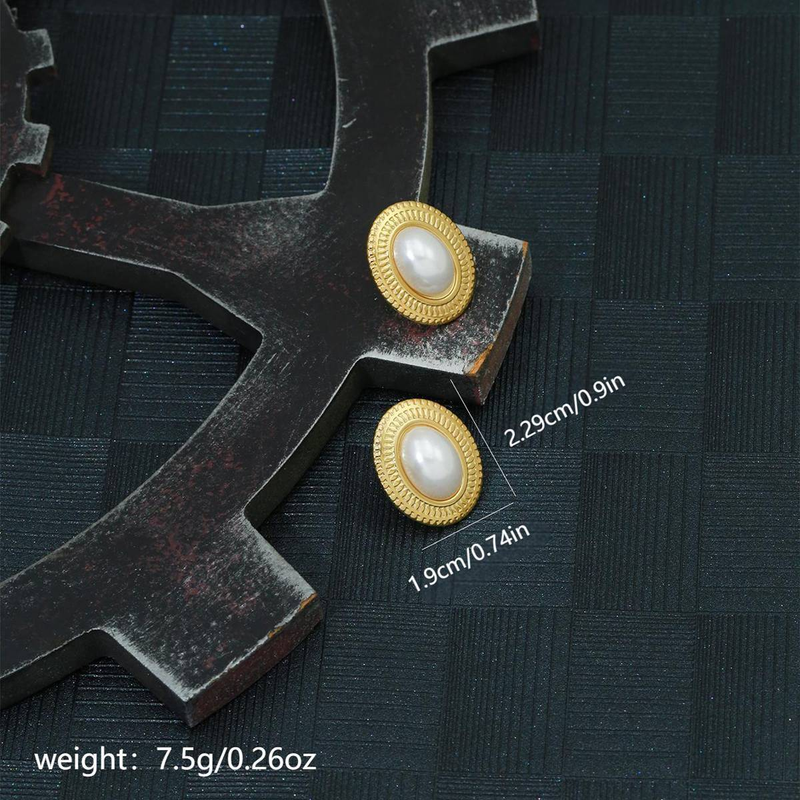 Orecchini in acciaio inossidabile con pietra naturale, moda retrò, semplici, ovali, eleganti, temperamento, orecchini da donna, per feste, pendolarismo, orecchini di alta qualità_voghion.com