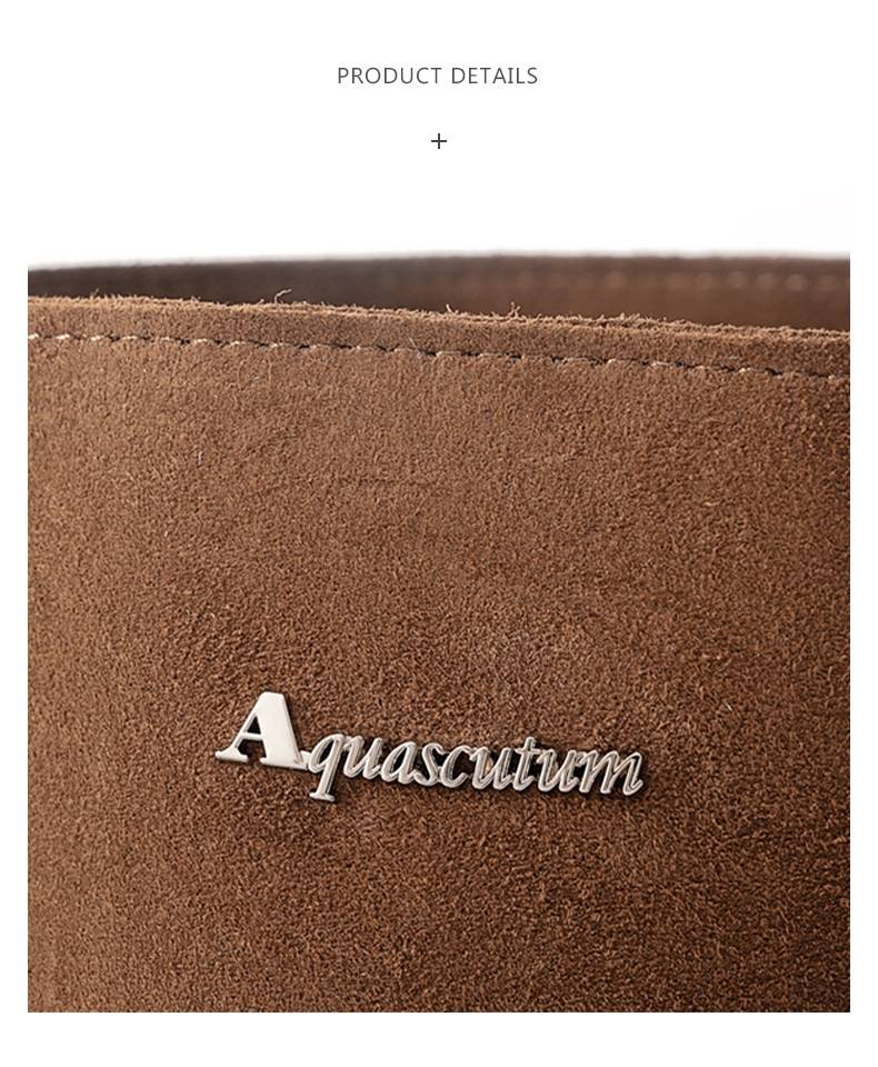 AQUASCUTUM 2024 nuova borsa a secchiello monospalla in pelle scamosciata minimalista tinta unita_voghion.com