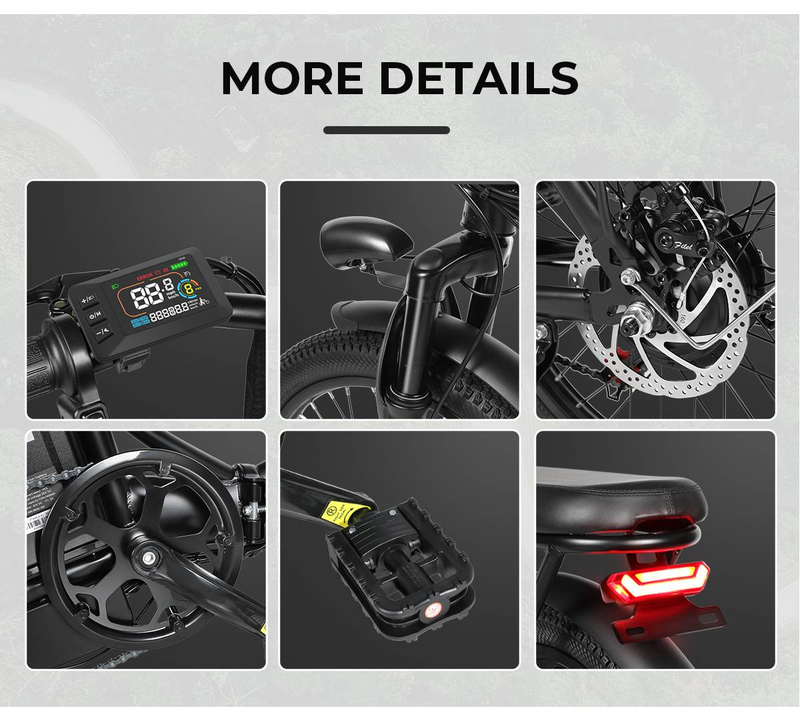 SAMEBIKE CY20 saliekams elektriskais velosipēds, 20 collu piepilsētas elektriskais velosipēds pieaugušajiem, 350 W motors, 36 V 12 Ah akumulators _voghion.com