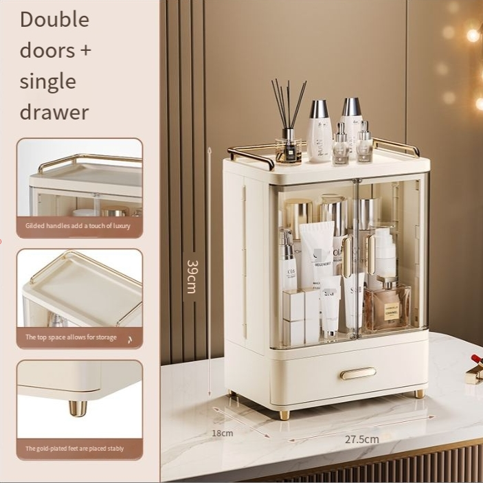 Cosmetic Storage Box Desktop Large Capacity Eyebrow Pencil Makeup Brush Dustproof Storage Rack High End Skin Care Storage Box_voghion.com