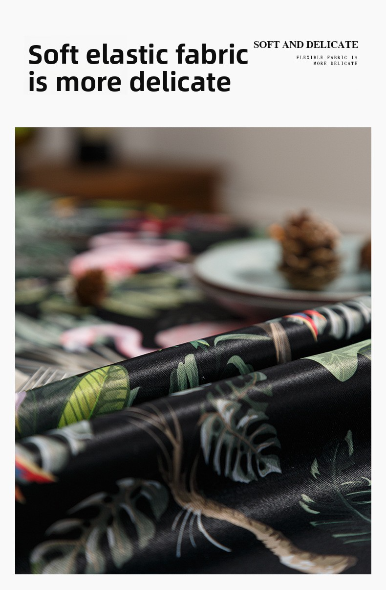 Tischläufer mit Blumenmuster im Bohemian-Stil, rutschfester, waschbarer Polyesterstoff, dekoratives Tischset für Ess- und Couchtische – Vintage-Botanisches Design_voghion.com