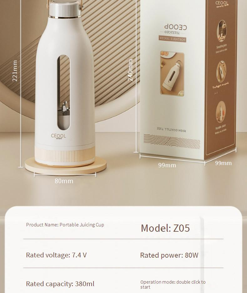 Taşınabilir Elektrikli Meyve Sıkacağı, 340 ml Mini Blender, Meyve ve Sebzeler İçin, USB Şarj Edilebilir, 18000 RPM, 5 Bıçak, BPA İçermez, Kompakt ve Güçlü_voghion.com
