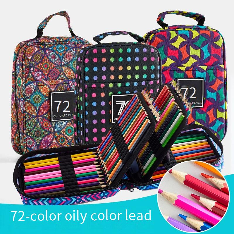 Astuccio portapenne da 72 colori con grande capacità - Tonalità vivaci Macaron e Morandi, organizer portatile per articoli artistici per studenti e artisti_voghion.com