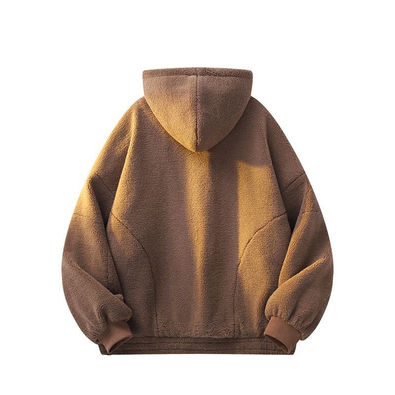 Herren-Wintermantel mit Fleecefutter und Kapuze – Locker sitzende Retro-Reißverschlussjacke mit dickem, warmem Sherpa für lässige Outdoor-Aktivitäten_voghion.com