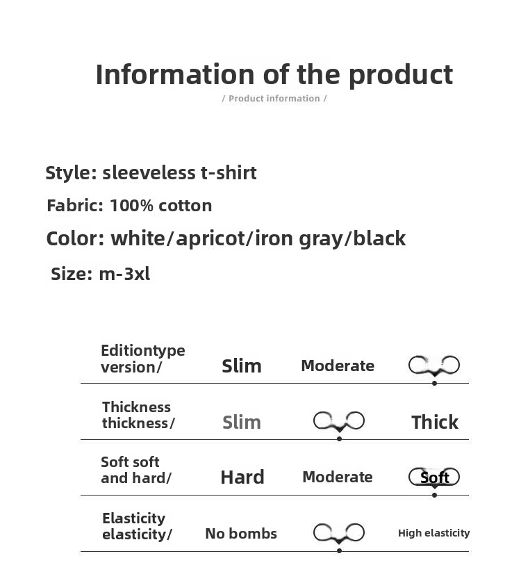Pure Cotton, Solid Color Sleeveless Crew Neck T-shirt, Unisex Top_voghion.com