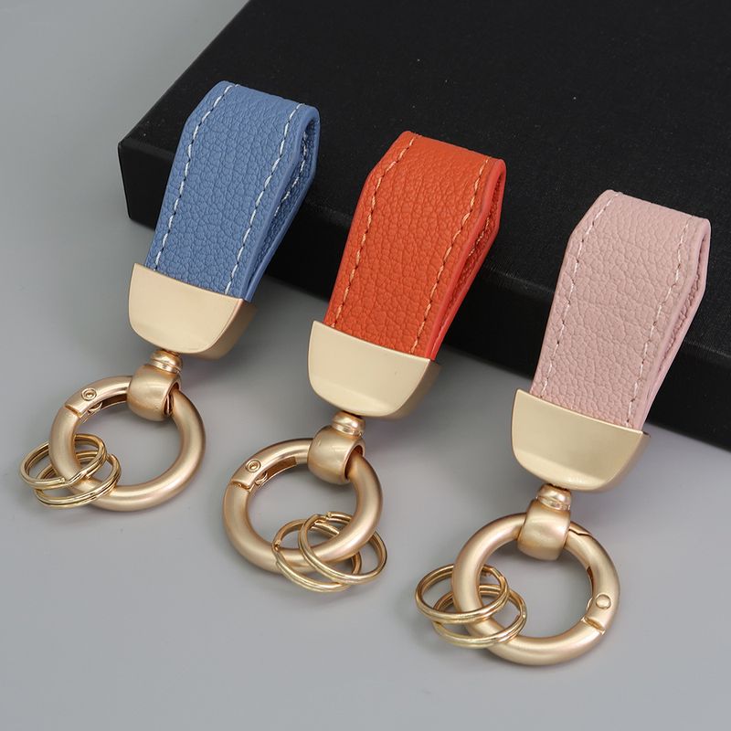 Sleutelhanger met kort lamsmotief, verguld met parelmoer, trendy autosleutelhanger, schattige leren hanger met touw._voghion.com