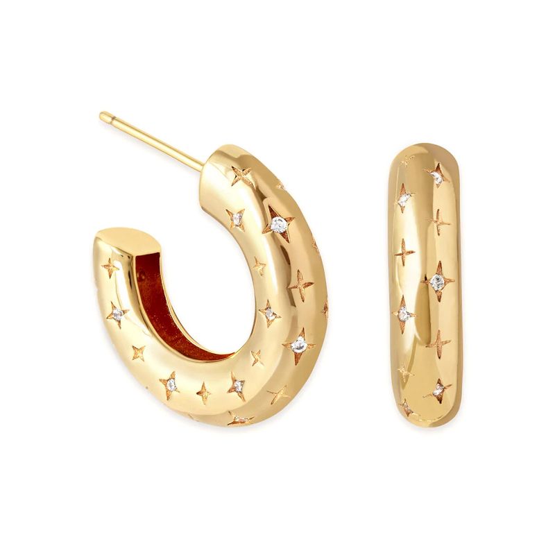 Brincos femininos de prata 925 com luz de agulha, estilo de metal de personalidade luxuosa, zircônia quebrada, formato de C, estrela e lua, brincos de design de nicho_voghion.com