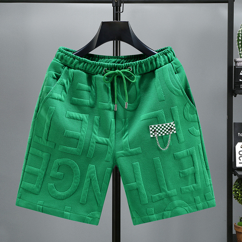 Häre Shorts, dënn Summer Casual Hosen, locker an trendy Marken gestrickte Strand Fënnef-Punkt Sporthosen, grouss Shorts, a Mëttelhosen_voghion.com